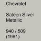 Preview: Chevrolet, Sateen Silver Metallic, 940 / 509 (1961).